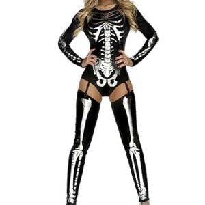 Black and Silver Skeleton Bodysuit